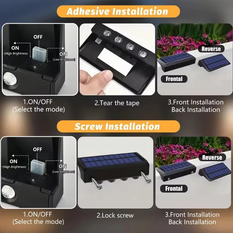1-4pcs Solar Wall Light Outdoor Waterproof Solar Light