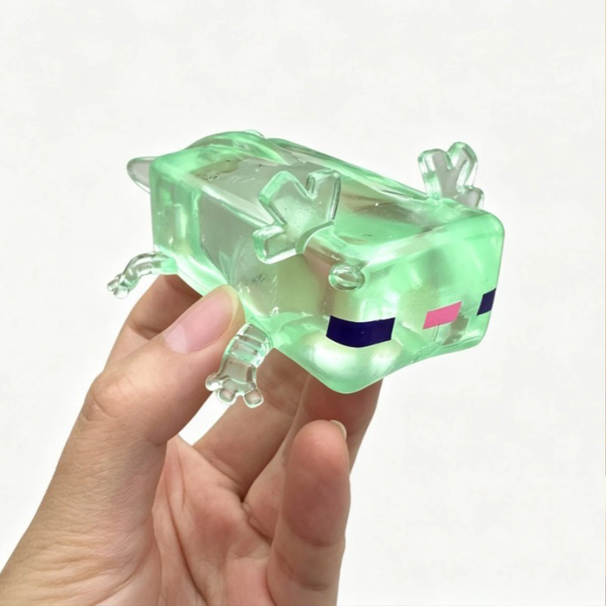 Transparent Cube Axolotl Squishy Toy Maltose Jelly Salamander