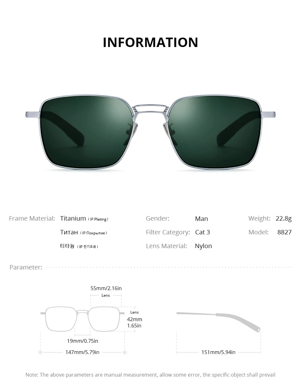 FONEX Titanium Sunglasses Men Famous Brand Design