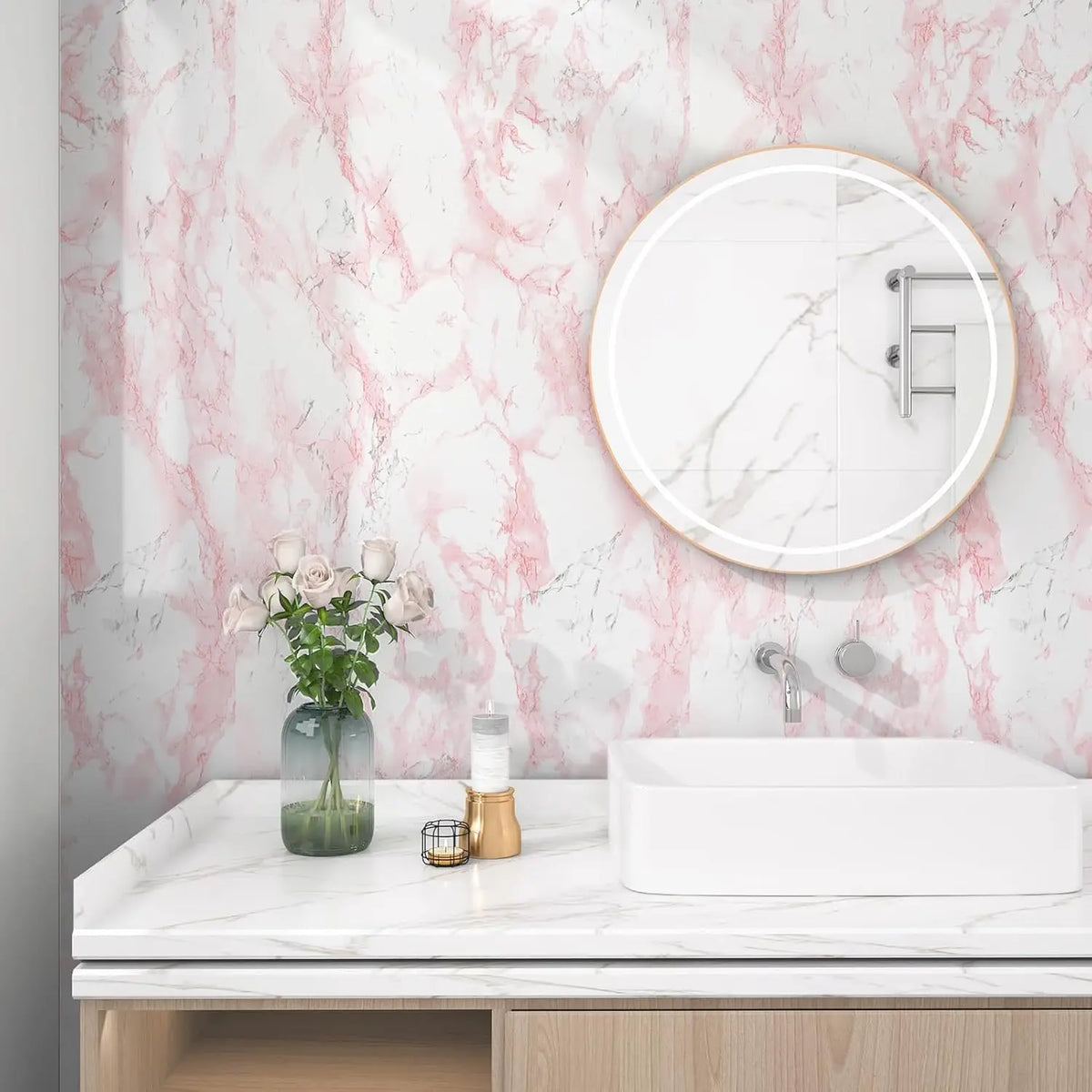 Marble Kitchen Oil-Proof Film Proof Self-Adhesive Wallpaper