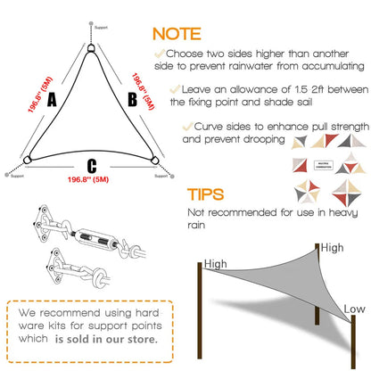 Waterproof Sun Shelter Triangle Sunshade Protection Outdoor