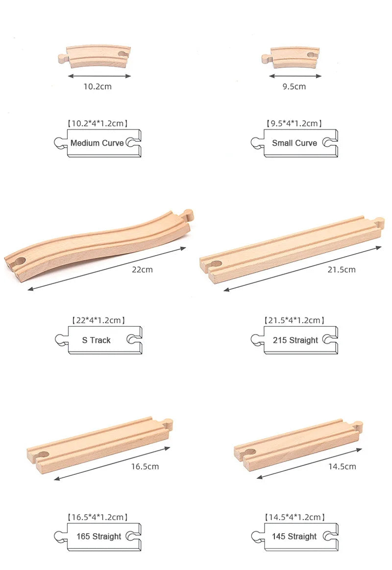 New Kinds Wooden Track Parts Beech Wooden Railway Train