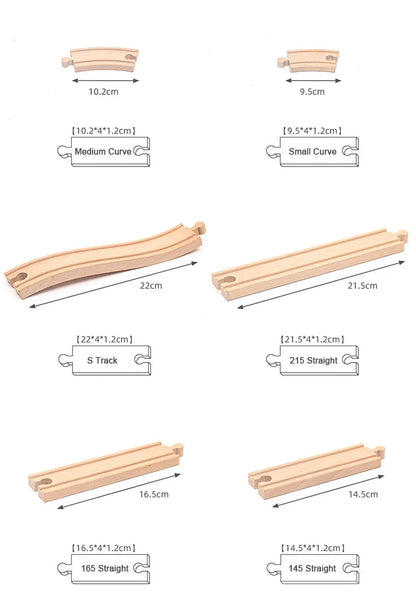 New Kinds Wooden Track Parts Beech Wooden Railway Train