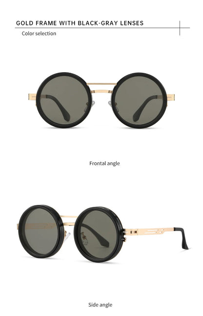 Polarized Round Steampunk ND9 Adjustable Dimming Sunglasses