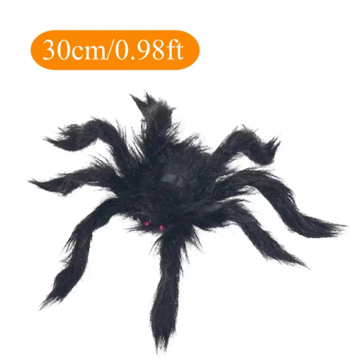 Halloween Plush Spider, 30-200cm Outdoor Giant Spider Decor Chamber Prank Black Spider