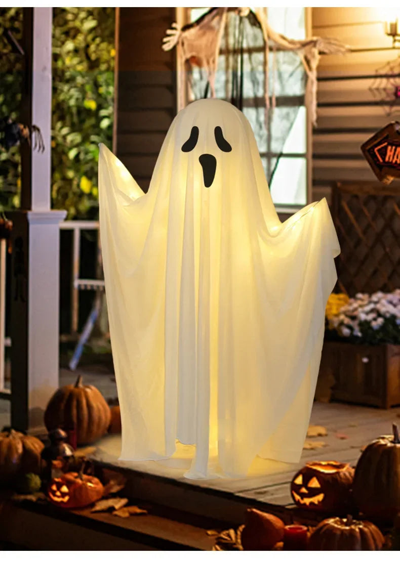 Scary Standing Ghost Glow-in-the-Dark Halloween Decoration