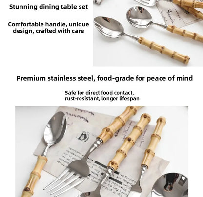Sle l Wood Handle Dining Utensils Set