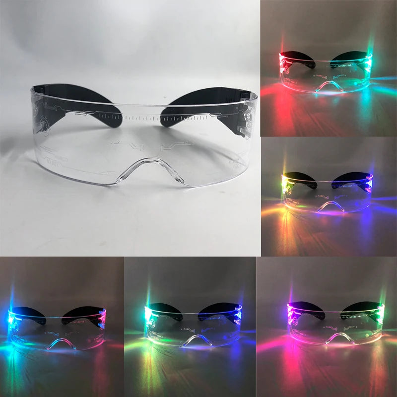 New Acrylic Luminous Glowing Cyberpunk Glasses LED Light