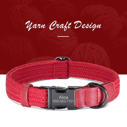Custom Dog Collar Durable Nylon Free Engraved Pet Name
