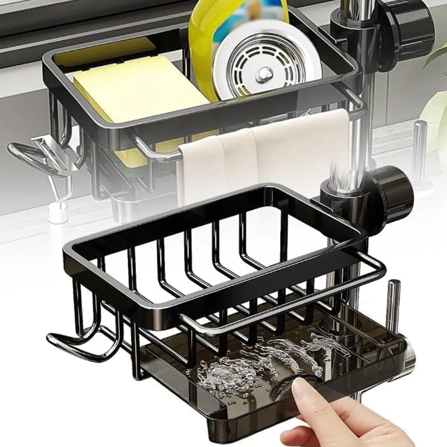 Kitchen Sink Faucet Organizer Dish Drain Rack