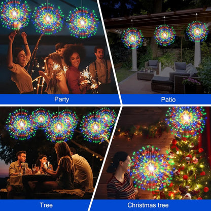 Solar Hanging Solar Outdoor Fireworks Light Solar 450 LED Starburst Ball
