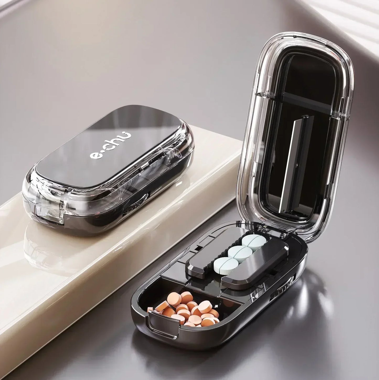 New Quartering Pill Cutter Storage Box Medicine
