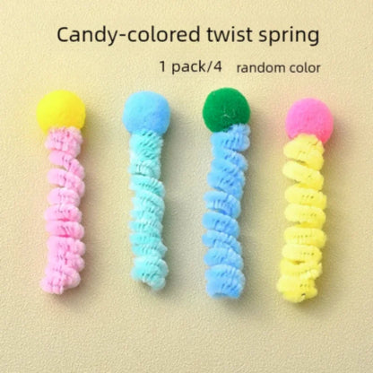 4/200Pcs Interactive Cat Spring Toy Spiral Colors