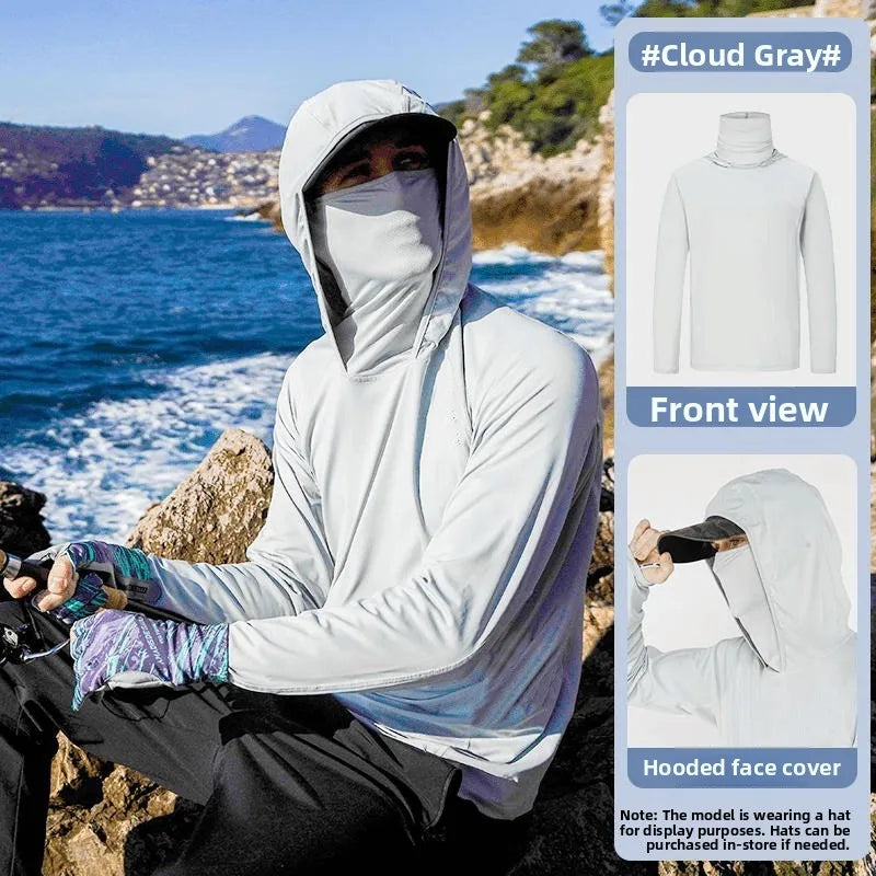 Men's Summer Outdoor Cycling Fiing Sun Protection Ice Silk