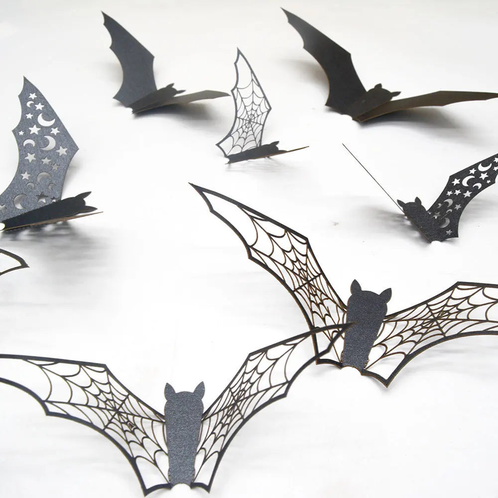 Halloween 3D Hollow Bat Wall Stickers Black Bat Sticker