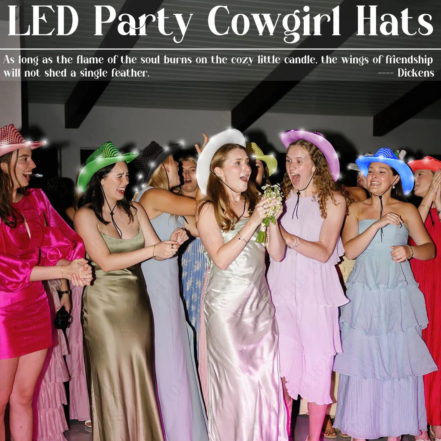 LED Cowboy Hats Wedding Hats Bulk Light up Cowboy Hats