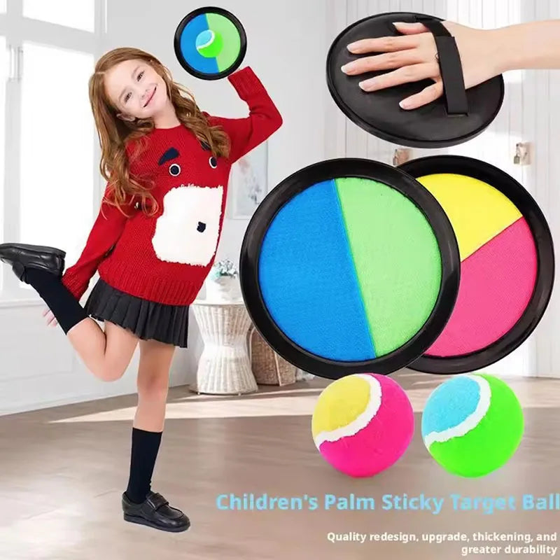 1Set Kids Sucker Sticky Ball Toy Outdoor Sports Catch Ball Game Set