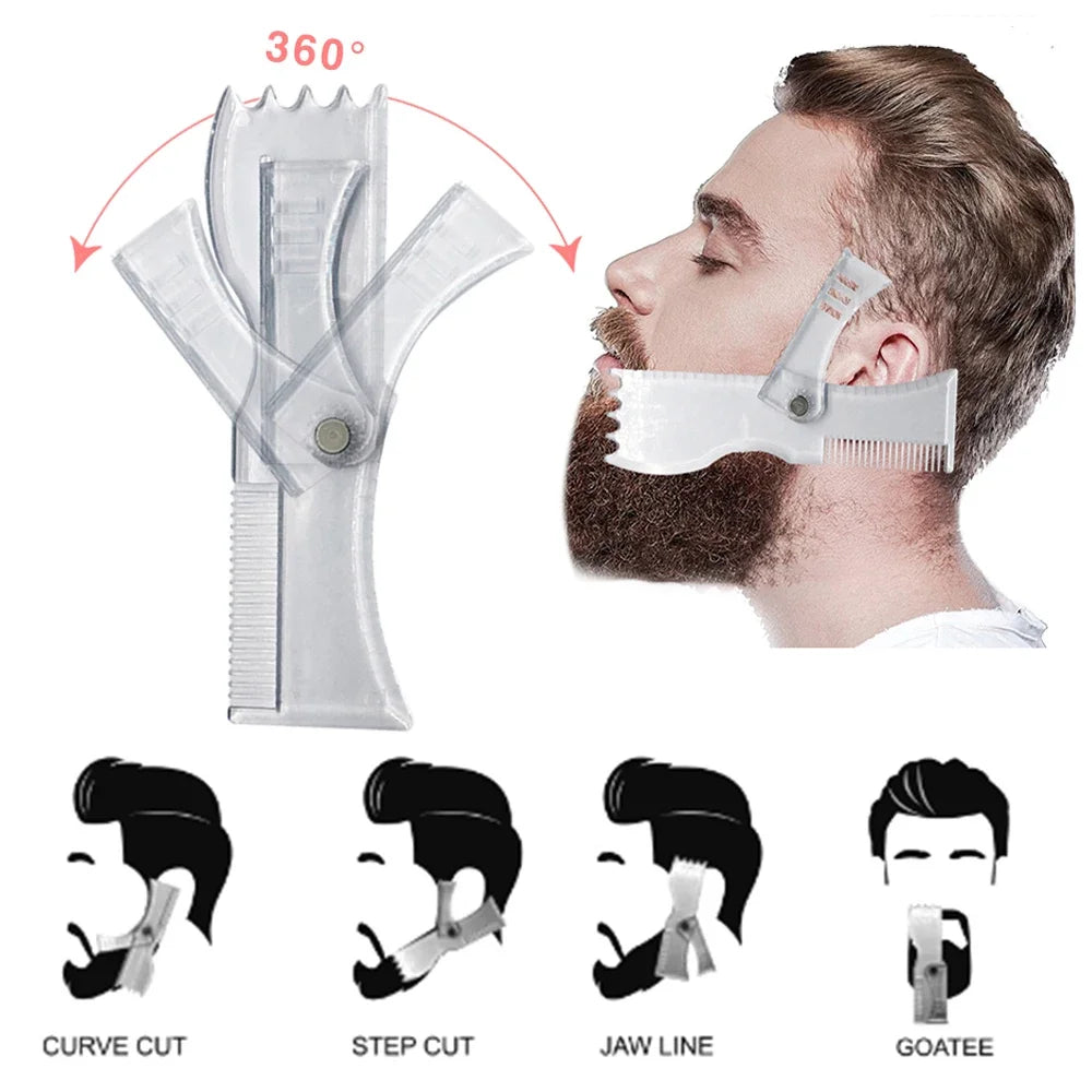 5in1 Adjustable Men Beard Modeling Ruler Shaping Styling Template