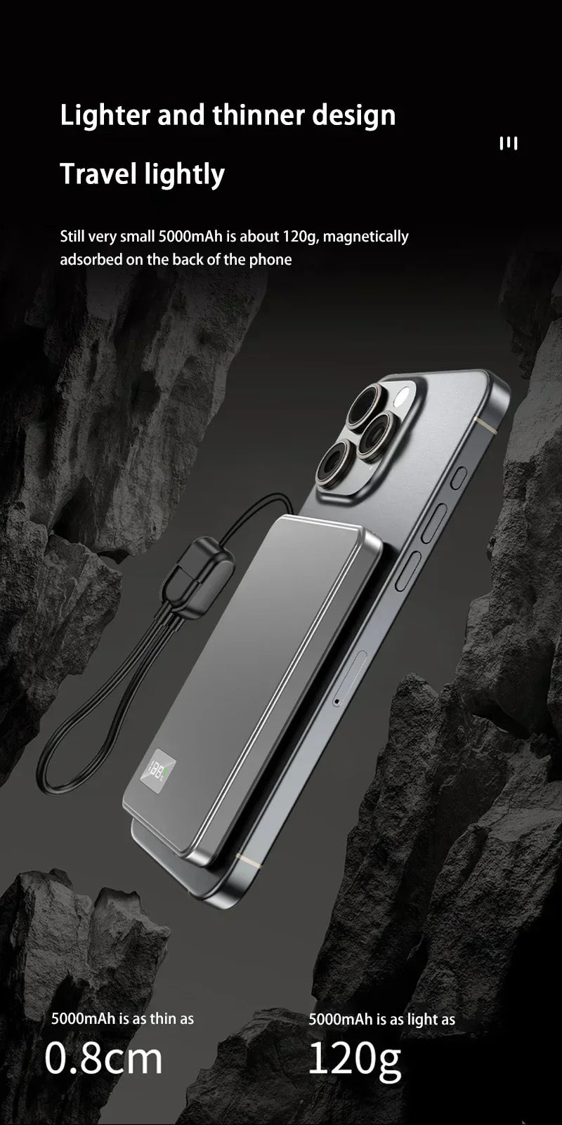 Wireless Magnetic 500000mAh Power Bank Fast Charging