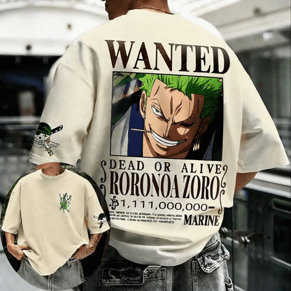 Unisex Cotton T-shirt ONE PIECE Roronoa Zoro  Short Sleeve