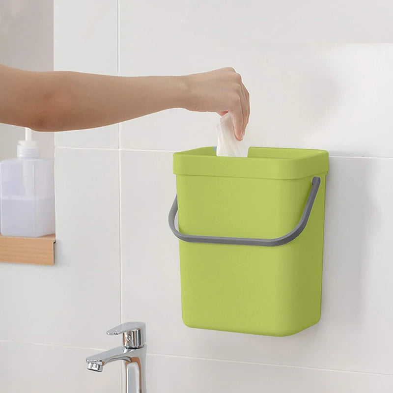 Green Trash Can Odorless Food Waste Container Wall Mounted