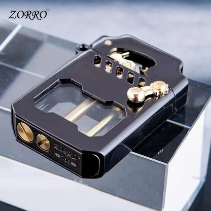 Zorro Kerosen Lighter Cyber Mecha Transparent Bin Rocker