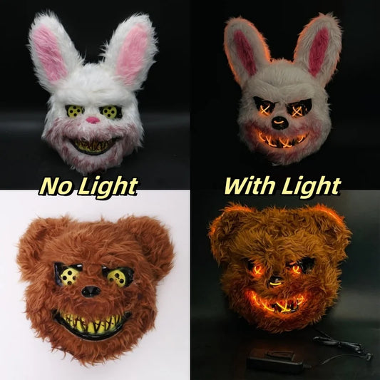 Halloween Cosplay Party Luminous LED Light Face Mask