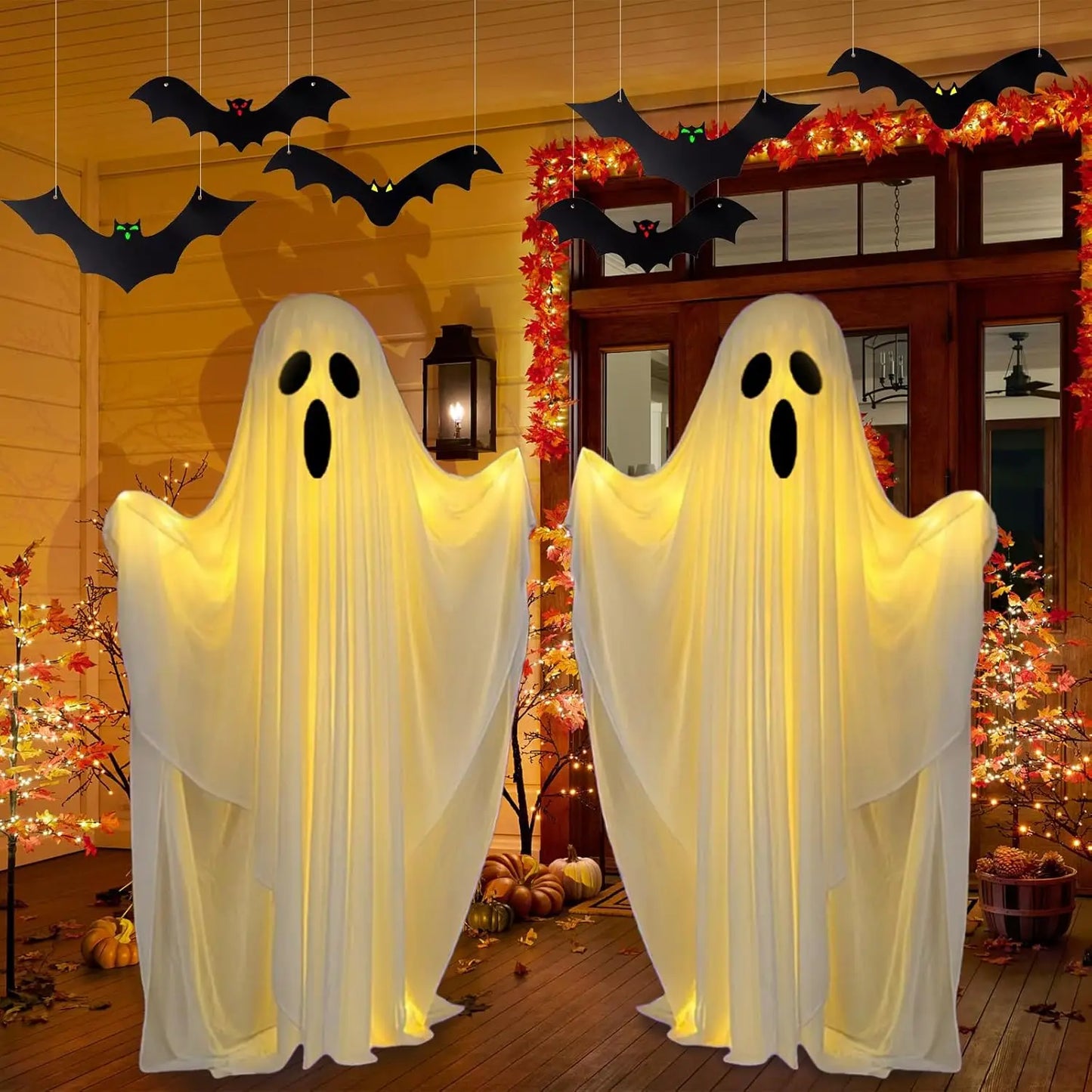 Scary Standing Ghost Glow-in-the-Dark Halloween Decoration