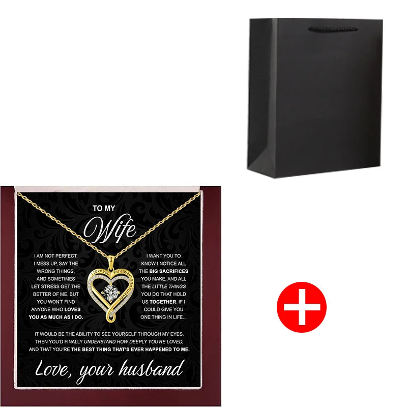 To My Wife From Husband 925 Silver Eternal Heart Necklace