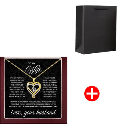 To My Wife From Husband 925 Silver Eternal Heart Necklace