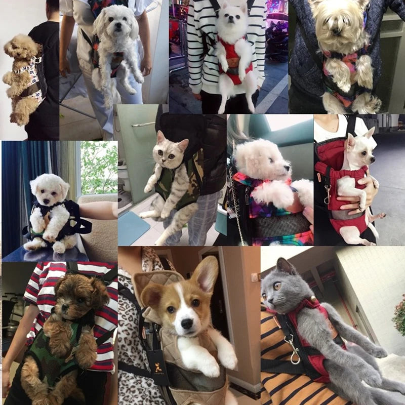 Mesh Pet Dog Carrier Adjustable Backpack Breathable Outdoor