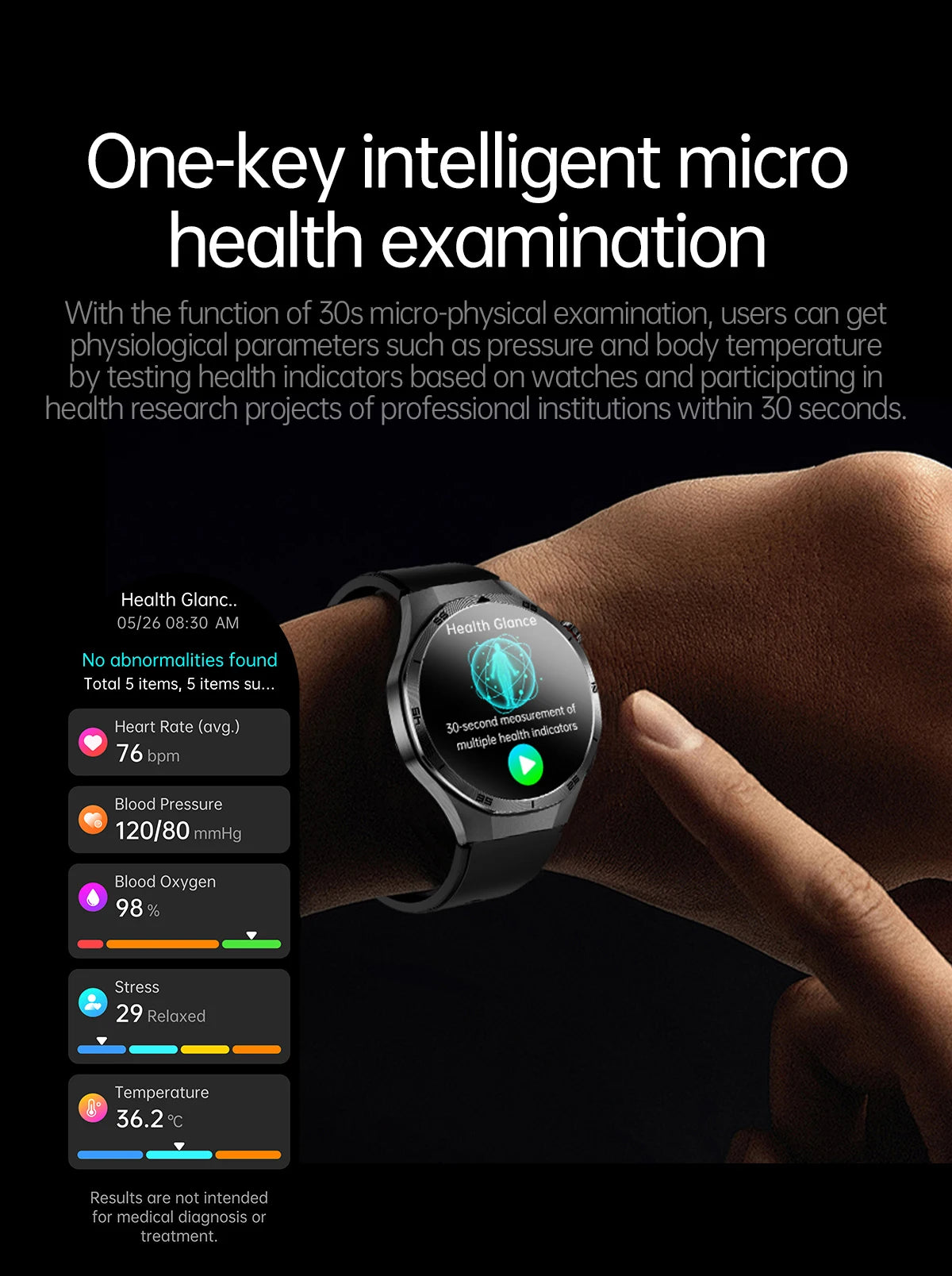 New Nursing Grade ECG+PPG Smart Watch Health Analysis
