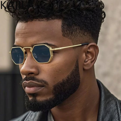 Small Frame Hexason Steampunk Sunglasses Men