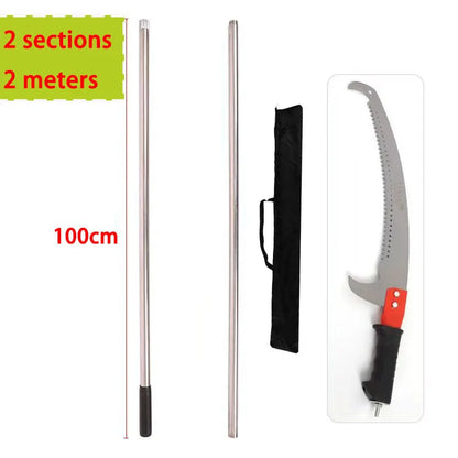 Long garden pruning saw with stainless steel telescoping pole