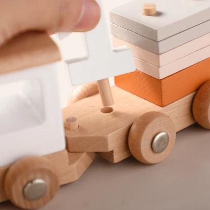 Wooden Birthday Train Toy Simulated Train Toy Model
