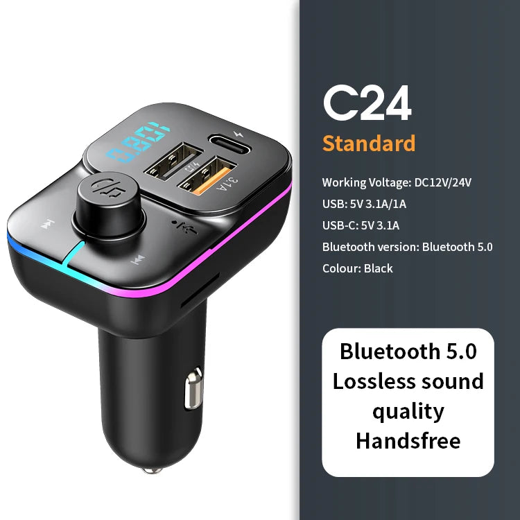 Bluetooth 5.0 FM Transmitter Handsfree Car Radio Modulator