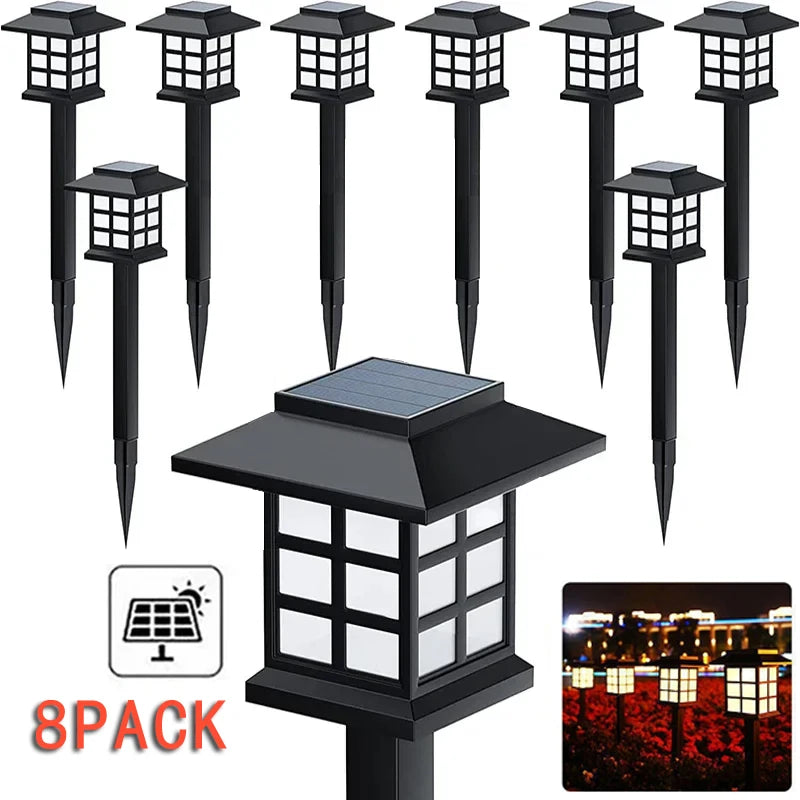 8 Pack Solar Pathway Garden Lights Outdoor Solar Lawn Lamp