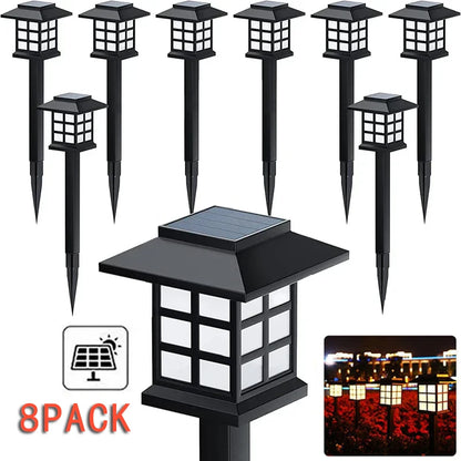 8 Pack Solar Pathway Garden Lights Outdoor Solar Lawn Lamp
