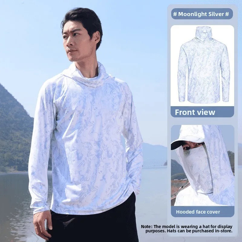 Men's Summer Outdoor Cycling Fiing Sun Protection Ice Silk