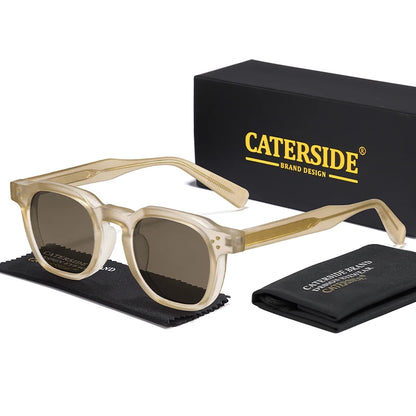 CATERSIDE Retro Punk Men Sunglasses Small Frame Square