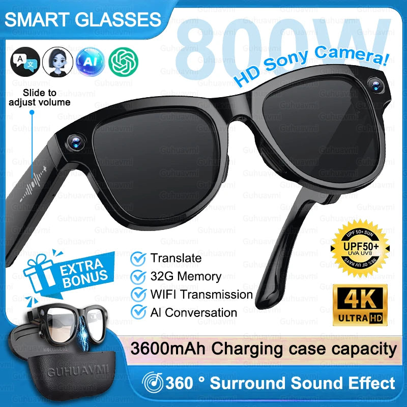Next-Gen AI Smart Glasses 4K HD Video Recording