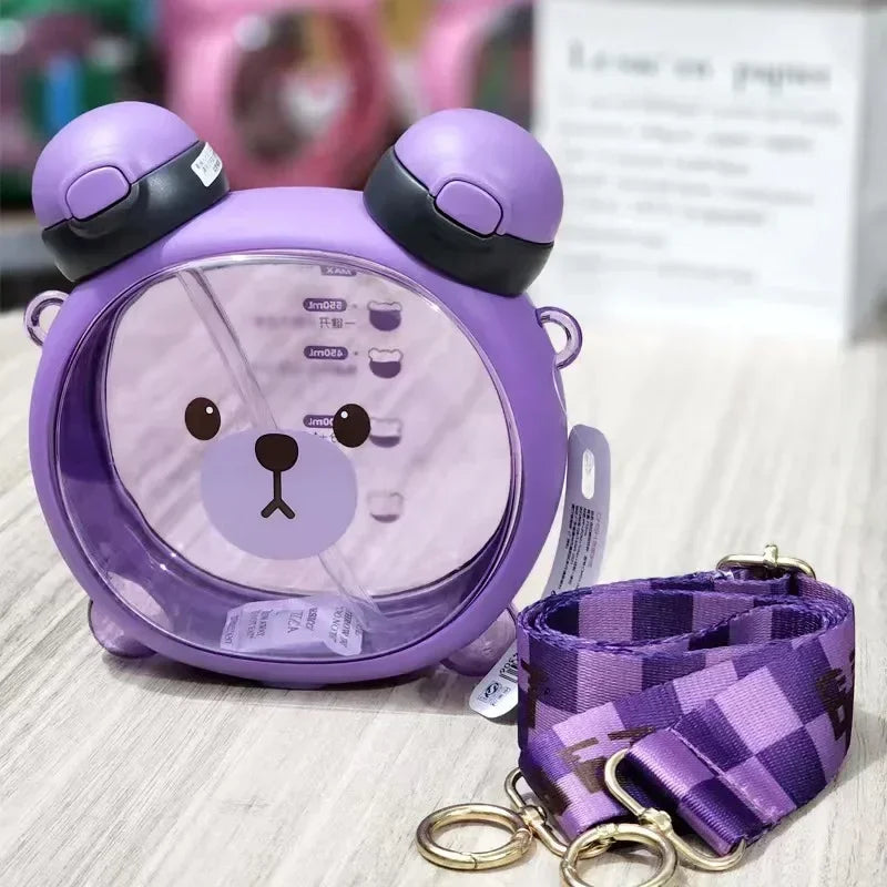 750MLCute Bear Kettle Straw Water Bottle