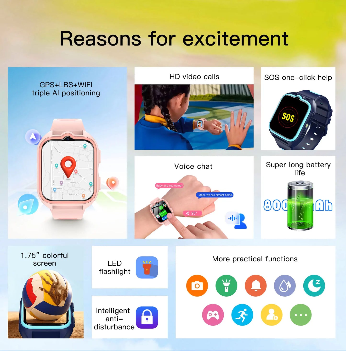 New Z30 Children's Smart Call Watch SOS Waterproof Watches