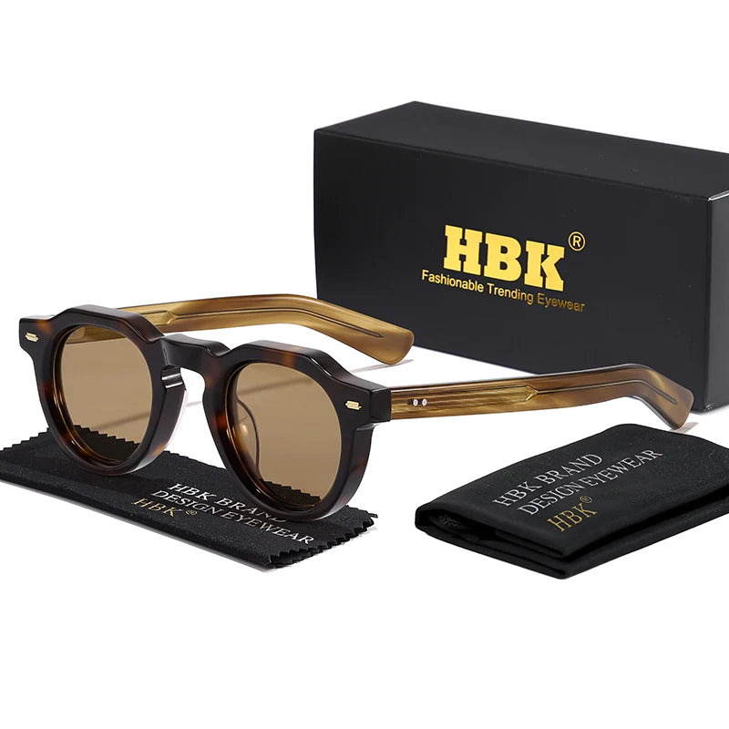 HBK Vintage Simple Round Men Sunglasses