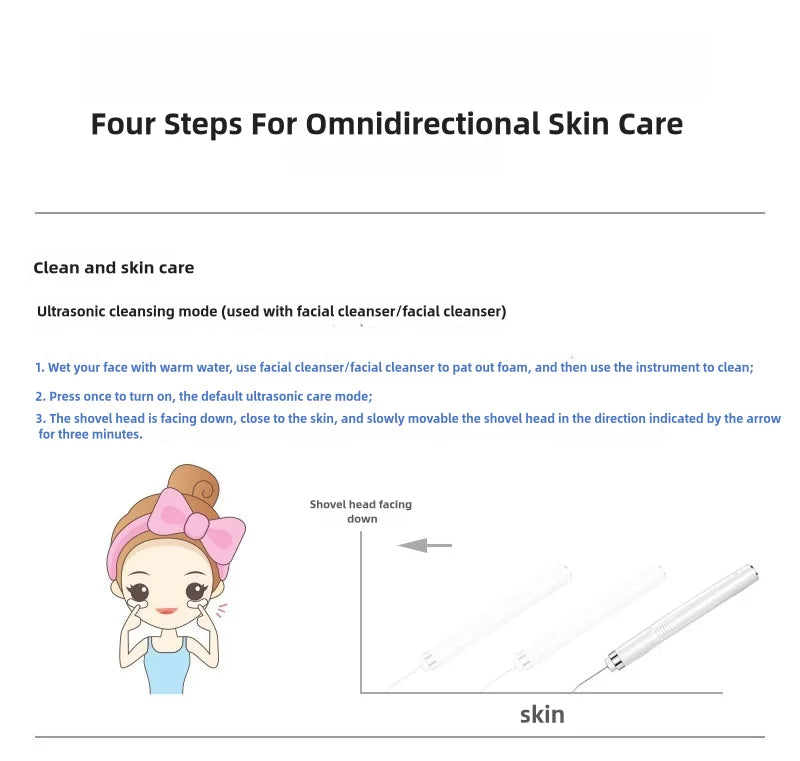 Ultrasonic Skin Scrubber Electric Facial Cleansing Pore
