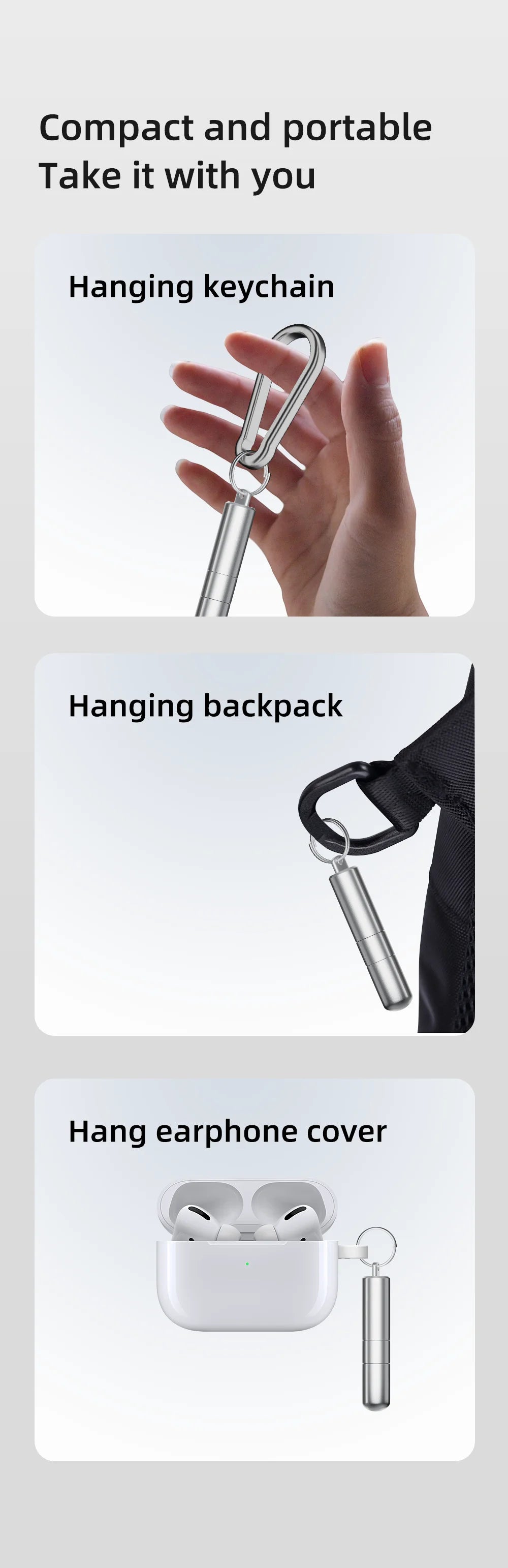 2 in 1 SIM Card Tray Removal Tool Portable Mini Keychain