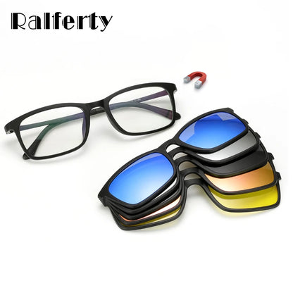 5 In 1 Magnetic Clip On Glasses TR90 Optical Eyeglass