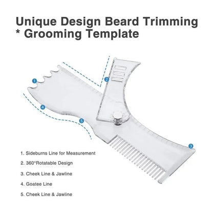 5in1 Adjustable Men Beard Modeling Ruler Shaping Styling Template
