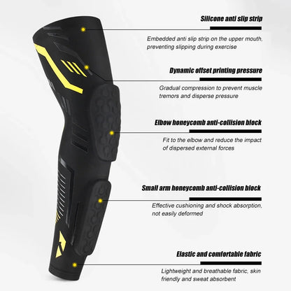 Sports Anti-collision Padded Arm Sleeves, Elbow Forearm