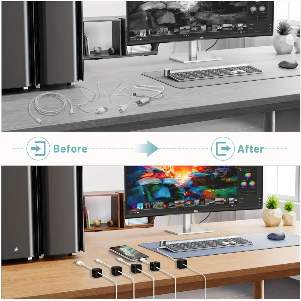 Organizer Adjustable Magnetic Cable Clips Cable Cord Holder